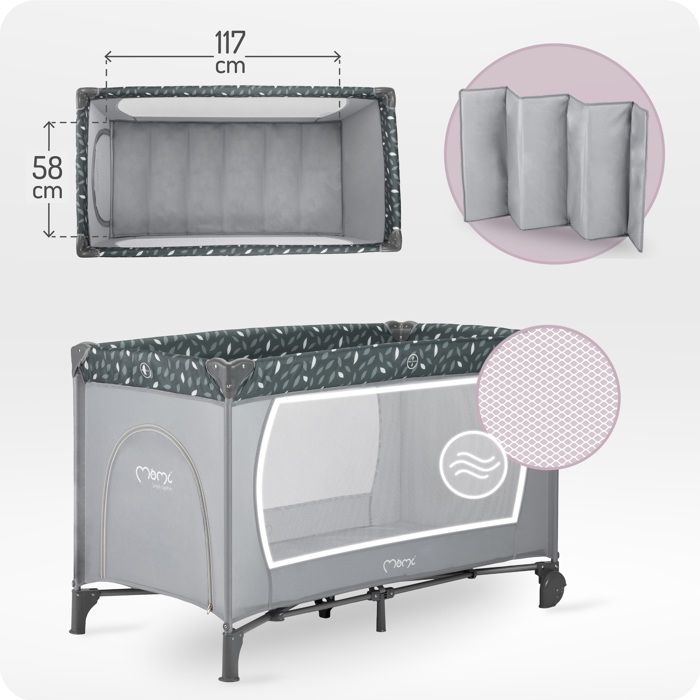 Lit De Voyage MoMi BELOVE, Pour Les Enfants Jusqu’à 15 Kg De Poids