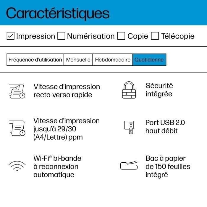 HP LaserJet M209dw – Imprimante Laser Mono Recto-Verso WiFi + 2 Mois Instant Ink Offert