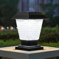 EJ.life Lampe solaire LED pour poteau bois, étanche IP65, jardin extérieur, allumage automatique-0