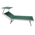 Chaise longue de plage en aluminium textilène Vert - MOBILI REBECCA - Dimensions 38x186x61 - Relaxation-0