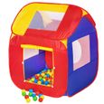 TECTAKE Piscine à balles Cabane Maison Tente Pop-Up de Jeux pour Enfant 86 cm x 84 cm x 102 cm - Multicolore-0