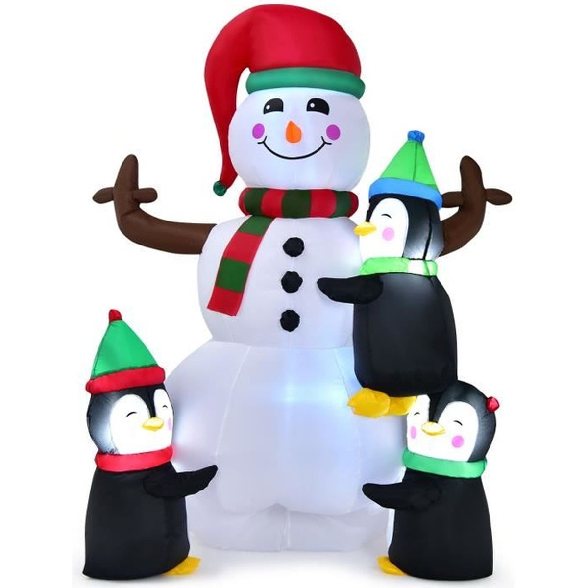 Décorations Gonflables de Noël pour l'extérieur et l'intérieur Ours et Chiens Gonflables de Noël Pingouins CCLIFE Bonhomme de Neige Gonflable de Noël avec lumières LED