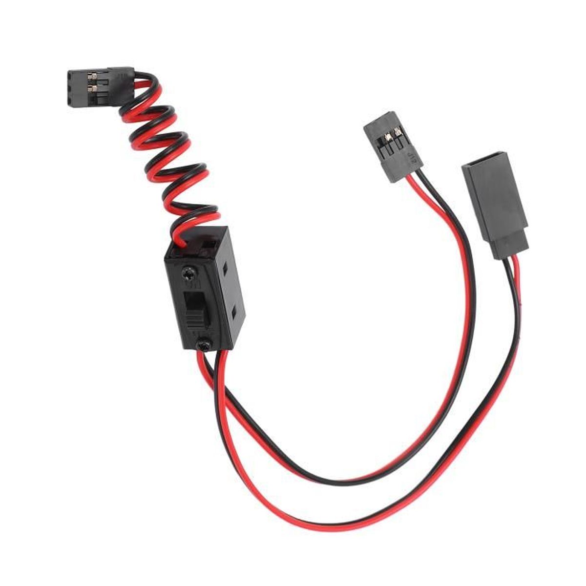 3 Câbles Interrupteur GERUI 15cm - JR Mâle/Femelle - Pour Récepteur RC - Modélisme