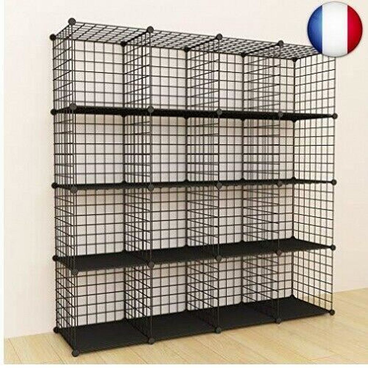 Étagère de Rangement, Armoire Penderie en Grilles Métalliques