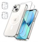 HQSELECTION Coque Magnétique pour iPhone 13 mini 5,4 "+ 2 Vitre Verres Trempés + 2 Caméra Protecteur ,Compatible Avec MagSafe,Transparent