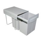 CUISISSIMO Poubelle cuisine blanc POPPY - poubelle encastrable 2 x 20 litres