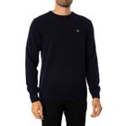 Sweat-Shirt Homme en Laine d'Agneau Ultrafine - GANT - Bleu - Manches Longues