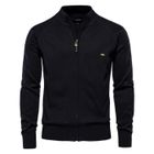 FONDUPIN Cardigan Homme,Cardigan Tricot,Gilet Homme,Cardigan Hommes en Tricot ,Manches Longues Cardigan Zippe,Printemps-Automne,Noir