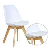 EUGAD Chaise de salle à manger en similicuir et plastique 48x42x82cm Blanc