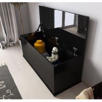 Coffre de rangement - ARIEL - Noir Brillant - 100 x 40 x 40cm