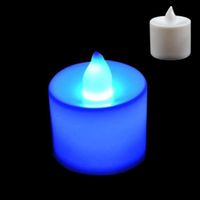 bleu - Bougies à LED sans flammes colorées, 1 pièce, pilier scintillant, décoration de fête romantique pour l