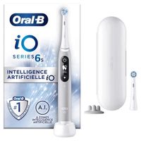 Oral-B iO 6S Brosse À Dents Électrique connectée Bluetooth Grise, 2 Brossettes, 1 Étui De Voyage