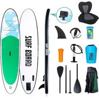 Stand Up Paddle Gonflable Planche Gonflable avec Siege - 322x76x16,5cm - Charge Max 150kg - Vert