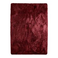 Tapis de Salon ou Chambre Shaggy - Neo Yoga- Tapis Lavable en Microfibre Poils Longs Extra Doux Rouge Bourgogne 160 x 230 cm