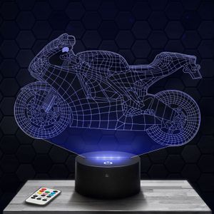 Lampe Moto GP LED - Décoration Intérieure - USB - Multicolore - Faite Main