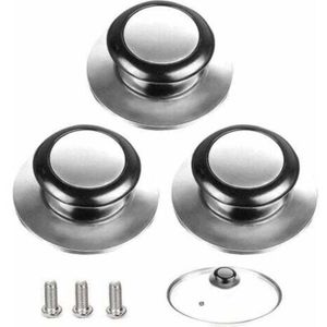 Lot de 4 boutons de rechange pour couvercle de casserole – Résistant à la chaleur – Boutons de rechange pour couvercles de casseroles – Noir