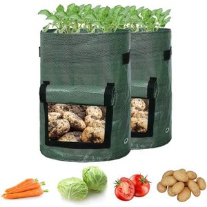 BULBE 2pack Sacs de culture de pommes de terre,planteurs avec rabat et poignées,plantation de légumes pour oignons,fruits,tomates,carottes