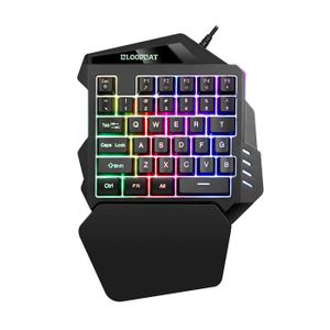 Switche Rouge - LED Color/é Koolertron Clavier M/écanique Macro Clavier de Jeu /À Une Main Mini Clavier Gaming Portable avec 23 Touches Programmables R/étro-/éclairage LED