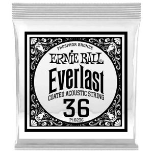 CORDE POUR INSTRUMENT Ernie Ball 10236 - Corde acoustique au détail Everlast Phosphor Bronze - Filé rond 036