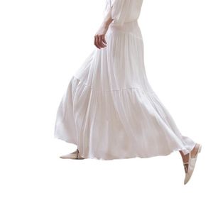 JUPE Jupe Longue D'été pour Femme Taille Élastique Jupe Plissée Mi-Longue Vintage à Taille Haute et Longueur Cheville,Style 1