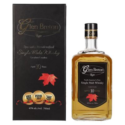 Glen Breton Rare 10 Years Old Canada's First Single Malt Whisky 43% Vol. 0,7l en boîte cadeau