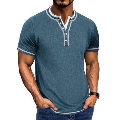 LCW Vision T-shirt Texturé à Manches Courtes pour Hommes avec Col de Chemise - S53940Z8-CVL - LC Waikiki