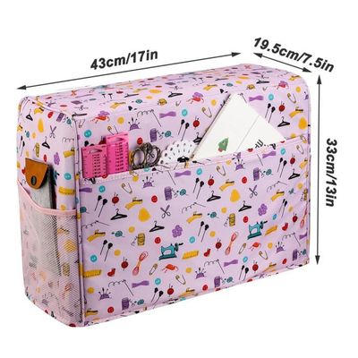 Housse Machine à Coudre Avec Poches - Protection Poussière - 46x21x32cm - Rose