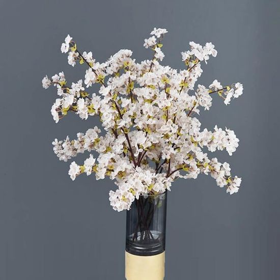 Guirlande De Fleurs De Cerisier Artificielles - Branches Flexibles, Couleur Rose/blanc - Pour Décoration Murale, Mariage, Maison