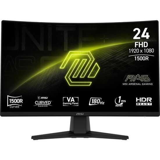 Ecran PC MSI Incurvé 24'' – FHD, 180Hz, 1ms, VA – Occasion