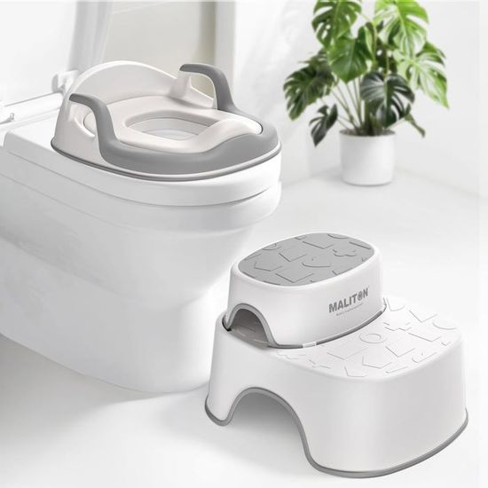 Reducteur Toilette Enfant, Pot bébé toilette Pliable avec Marches antidérapantes, Coussin Non-éclaboussures, Hauteur Réglable - Puériculture & Eveil bébé