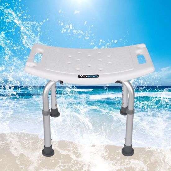 Naizy - Tabouret De Douche Réglable 36-51 Cm - Siège Pivotant 360° - Antidérapant En Aluminium Et Plastique Naizy 70584102
