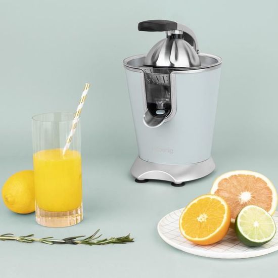 Presse-agrumes électronique Terraillon New Moon - 160W, 2 Cônes Inox, Filtre Inox, Bec Verseur Anti-gouttes