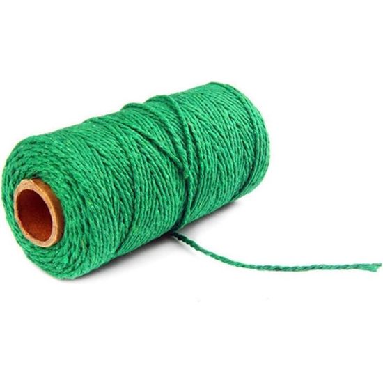 OfficeTree 100m Ficelle De Jute 2mm - Corde Naturelle Pour Bricolage, Macramé, Jardinage Et Décoration