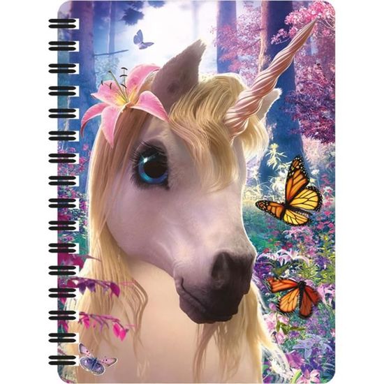Carnet à Spirale A6 3D Lenticulaire - Illustration Girafes Amour Tendre - Papier Recyclé - Environ 100 Pages