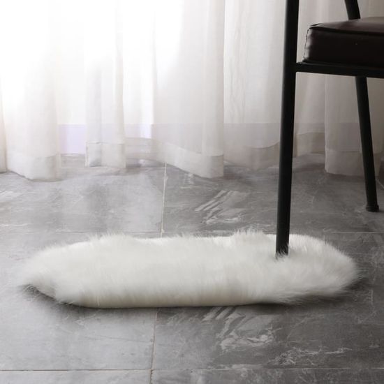Couverture de chaise de tapis souple en peau de mouton artificielle laine chaude tapis poilu tapis de siège WH S wue3153