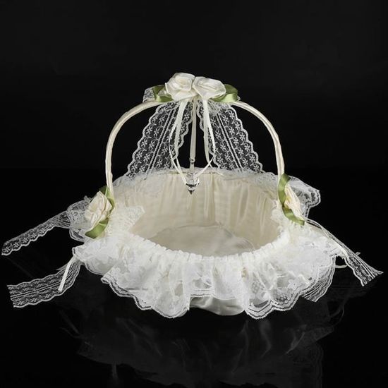 Panier de mariage, panier de fille de fleur panier de fille de fleur de mariage panier de pétale de mariage Panier décoratif pour mariage avec décoration en dentelle