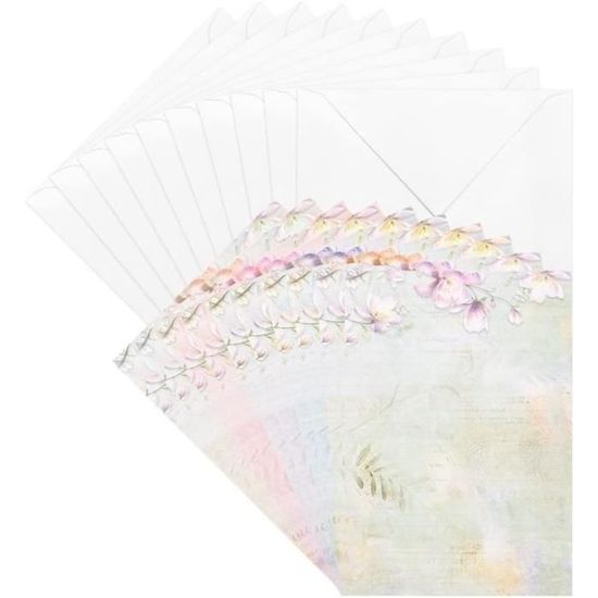 10 Cartes De Vœux Vierges + Enveloppes B6 (16,5x11,5cm) - Multicolores, Papier 250g/m², Créatives - 3