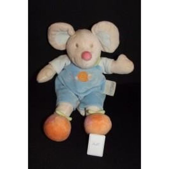 Doudou Nattou Aubert Souris Salopette Bleu Esca Cdiscount Puericulture Eveil Bebe