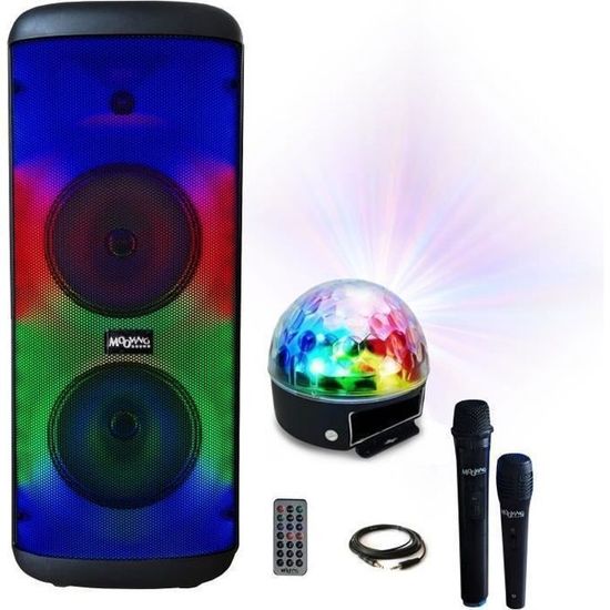 Enceinte sans fil Mooving Light & Sound Pack Karaoké - Enceinte nomade