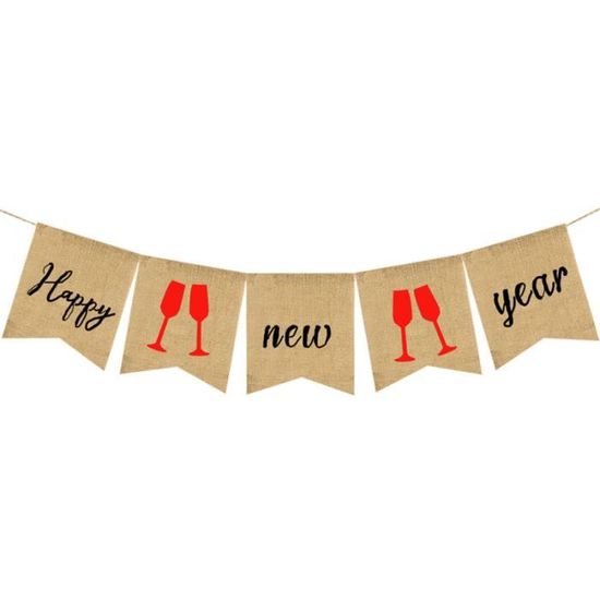 Banderole Welcome Toile De Jute - 246cm - Décoration Fête Et Maison - Style Rétro