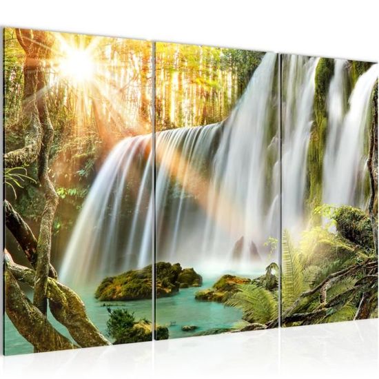 Tableau Toile Vintage Oranger Et Porte - 50x100 Cm - Décoration Murale Salon Chambre Style Rustique