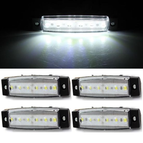 6 X 24v 8 Smd Led Blanc Feux De Gabarit Camion Caravane Shassis Remorque Bus