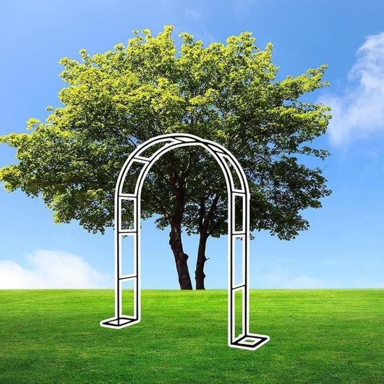 MANG Robuste Arche De Jardin En Métal 1.4mx2.3m 3.4mx2.3m Arche À Rosiers, Plusieurs Tailles Treillis De Arceau De Mariage Avec Base, Résistant Aux Intempéries