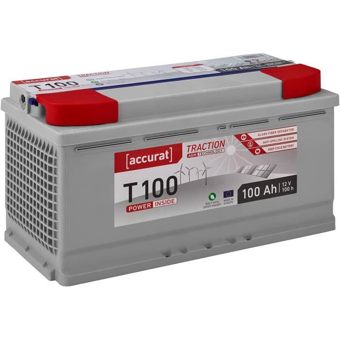Accurat Traction T100 AGM Batteries Décharge Lente 100Ah
