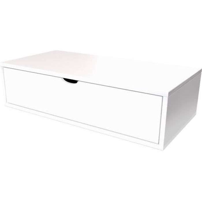 Cube de rangement longueur 100 cm + tiroir - Couleur - Blanc