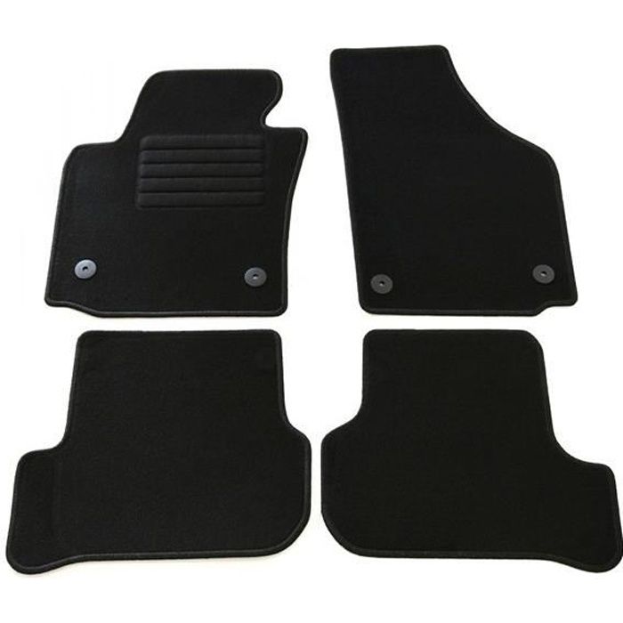 4 TAPIS DE SOL POUR SEAT LEON 2 DE 09/2005 A 10/2012 AVEC SYSTEME DE FIXATION
