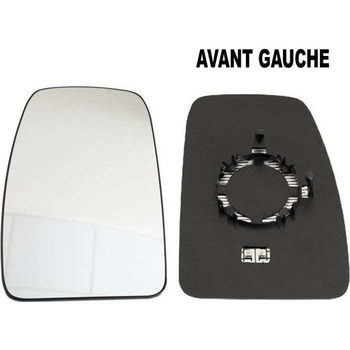 GLACE DE RÉTROVISEUR AVANT GAUCHE (DEGIVRANTE) AVEC SUPPORT POUR RENAULT MASTER 3 - OPEL MOVANO B - NISSAN NV400