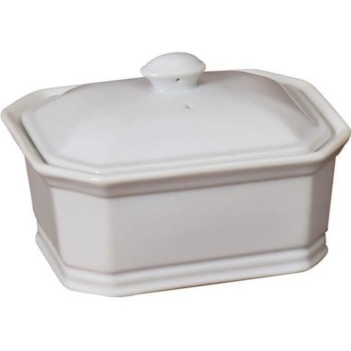 Terrine rectangulaire avec couvercle 600g blanc