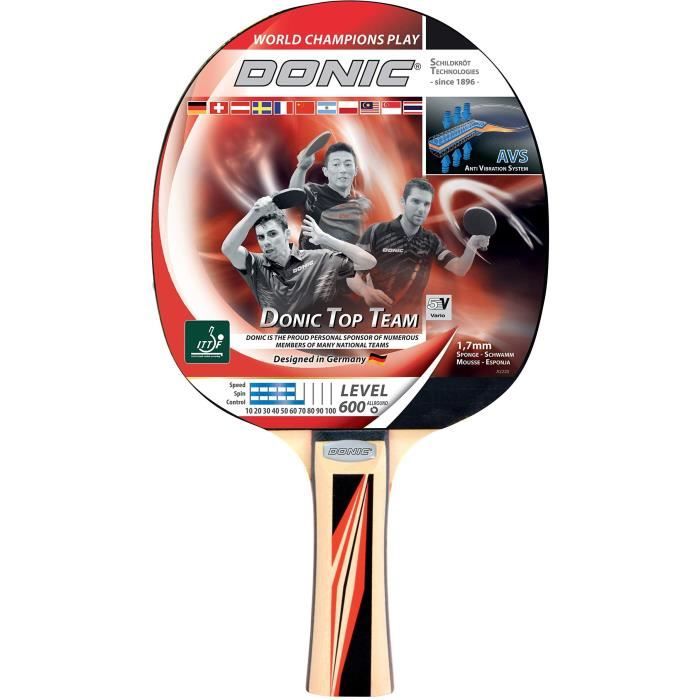 Donic Schildkröt raquettes de tennis de table Top Team 600 noir