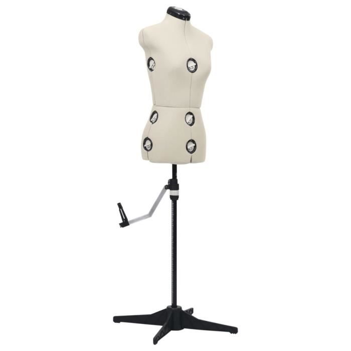 7228Magnifique Mannequin de Couture,de Vitrine,de robe, Mannequin de robe ajustable pour femme Crème S Taille 33-40